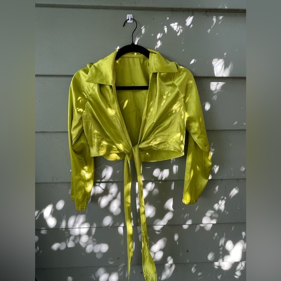 Satin Wrap Tie Shirt - Picture 3 of 4